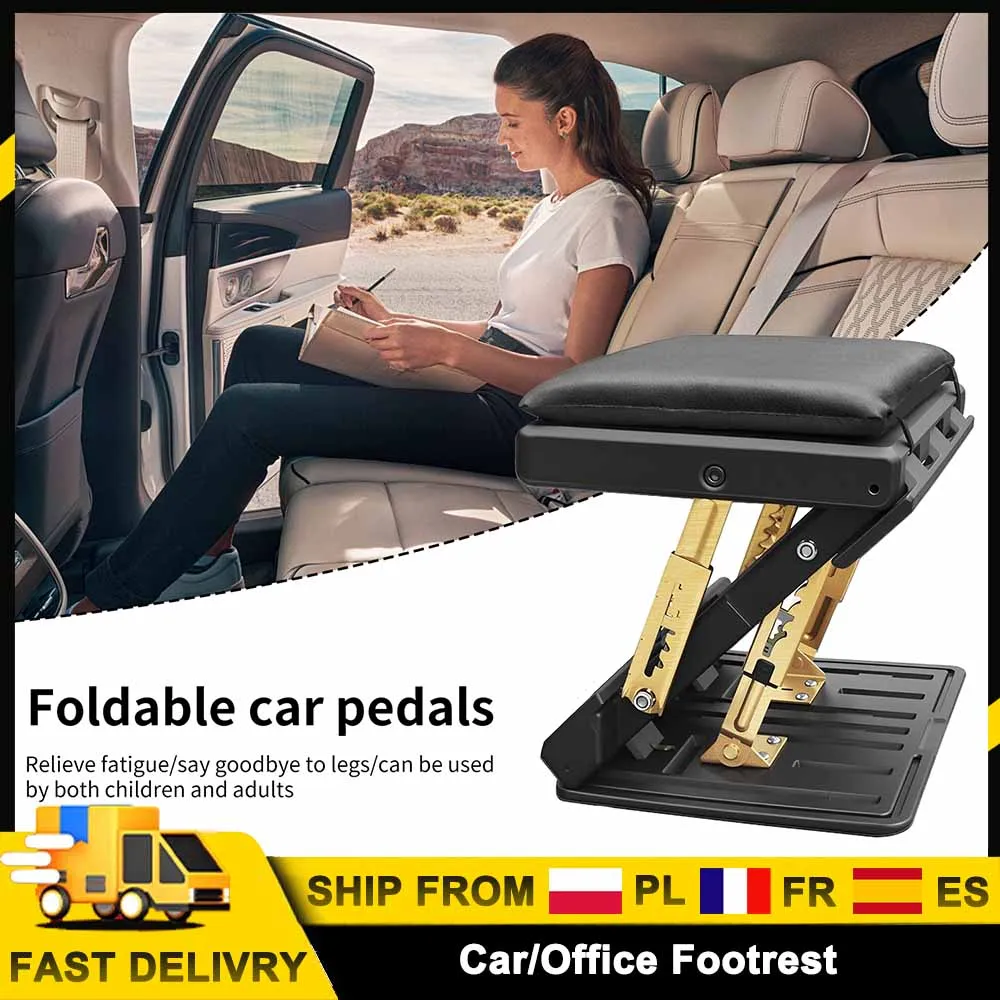 Poggiapiedi Regolabile per Auto/Ufficio, Supporto per Piedi Sotto la Scrivania, 4 Livelli di Altezza Regolabile, Supporta fino a 50 kg, per Auto, Casa, Ufficio