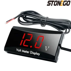 STONEGO Mini 12V LED Waterproof Display Voltmeter Car Voltage Volt Gauge Panel Meter