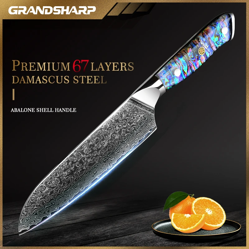 

Grandsharp Damascus Kitchen Knives Japanese Santoku Knife 67 Layers Damascus Steel Professional Cooking Tools Sushi Sashimi