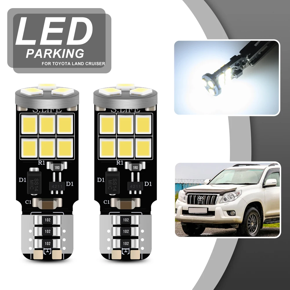 For Toyota Land Cruiser Prado 150 2014 2015 2016 2017 2PCs T10 W5W Auto SMD White Led Parking Clearance Lights Wedge Width Lamps