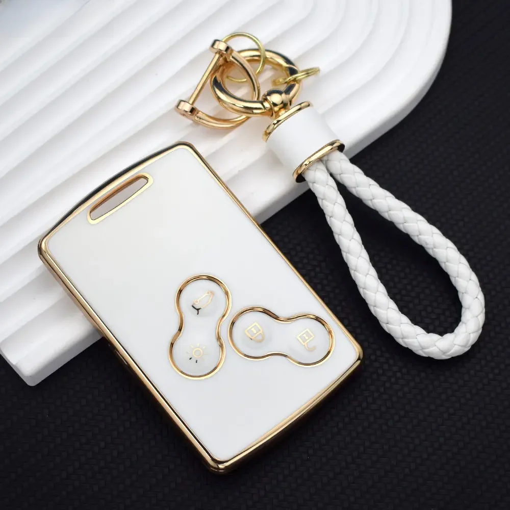 Nouveau TPU voiture carte clé housse coque pour Renault Duster Captur Clio Logan Megane 1 2 3 Koleos Scenic Nema Fluence Zoe porte-clés