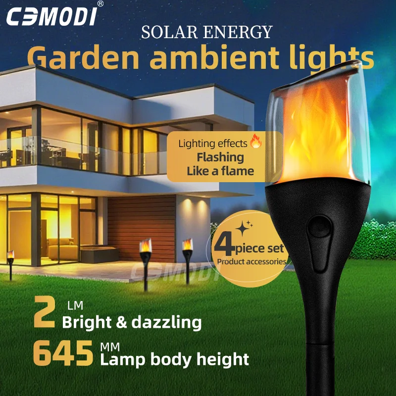 

Solar Flickering Dancing Flame Lights Waterproof Solar Torch Lights for Outdoor Garden Patio Pathway Yard Driveway Halloween