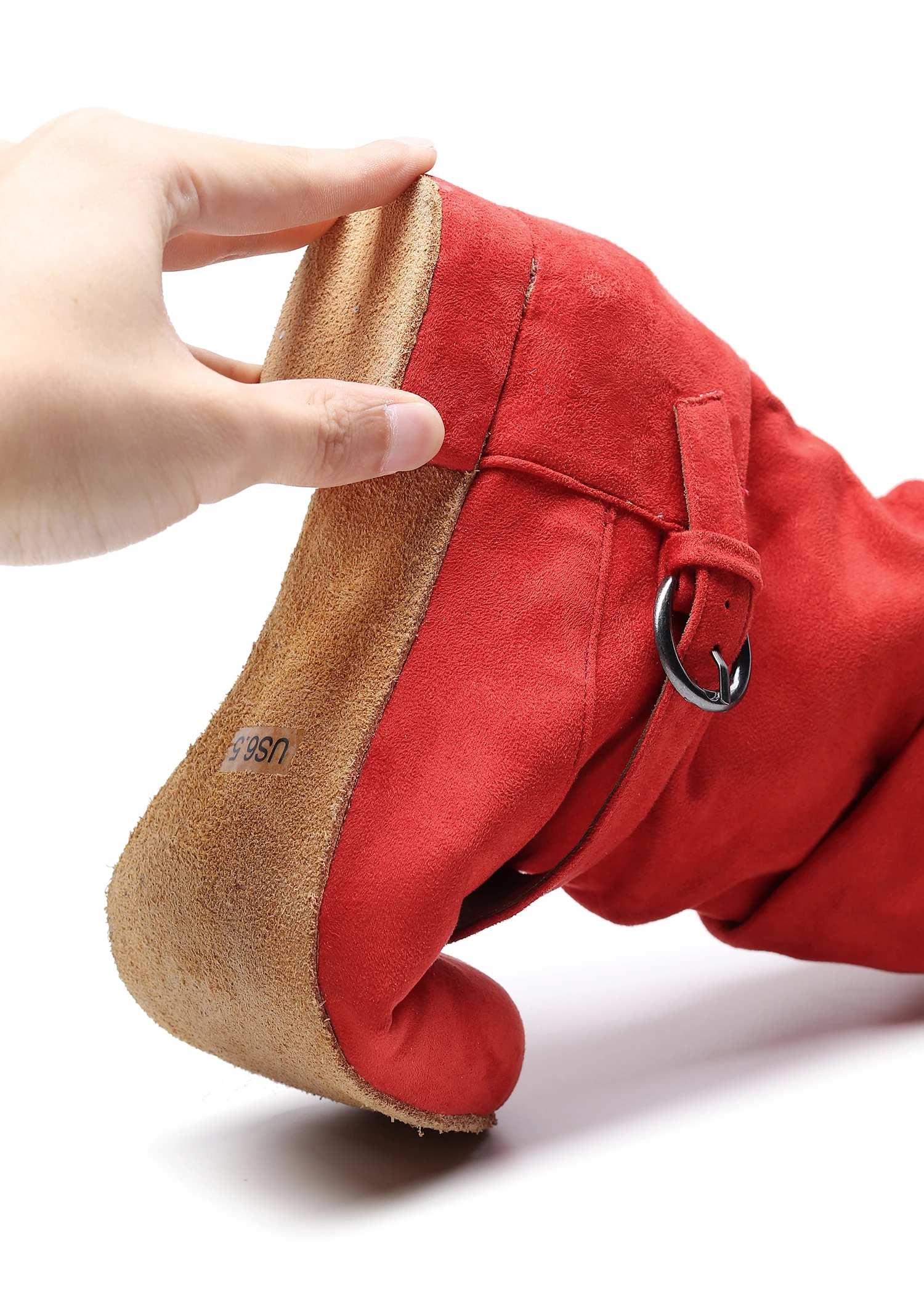 Inverno sapatos de dança latina vermelho dança de salão de baile botas femininas rebanho jazz dança-sapatos tênis para mulher alta superior sapatos para tango