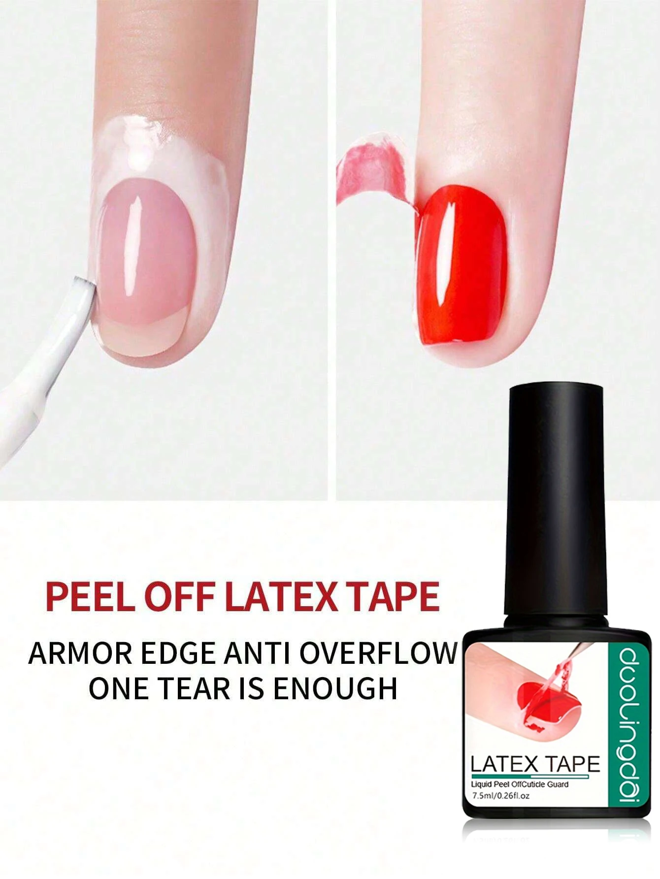 سائل حاجز أظافر قابل للتقشير 7.5 مل - شريط لاتكس مضاد للتدفق لتلميع الأظافر، سريع الجفاف، واقي للبشرة، سهل التنظيف #3