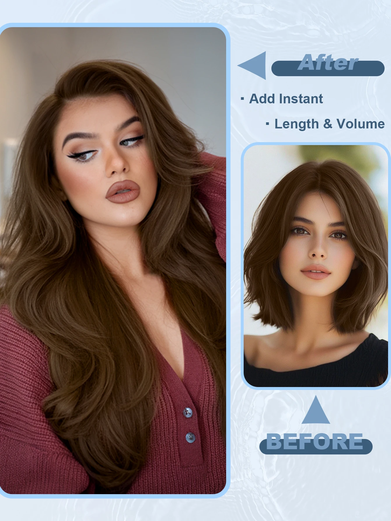 Echthaar-Halo-Haarverlängerungen mit unsichtbarem Draht, verstellbarem Band und versteckten Clip-in-Verlängerungen für Frauen, 2 Oz, Mittelbraun – Detail 6