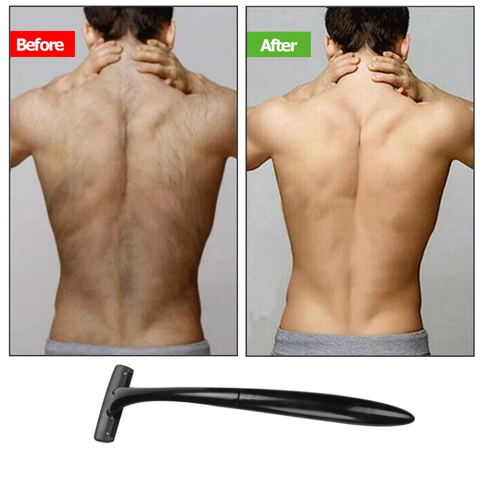 Long Handle Back Shaver for Men, Full Body Hair Removal Razor with Extended Reach Handle, Wet & Dry Body Groomer for Back, Chest, Shoulders, Arms & Legs, Easy DIY Men’s Grooming Tool