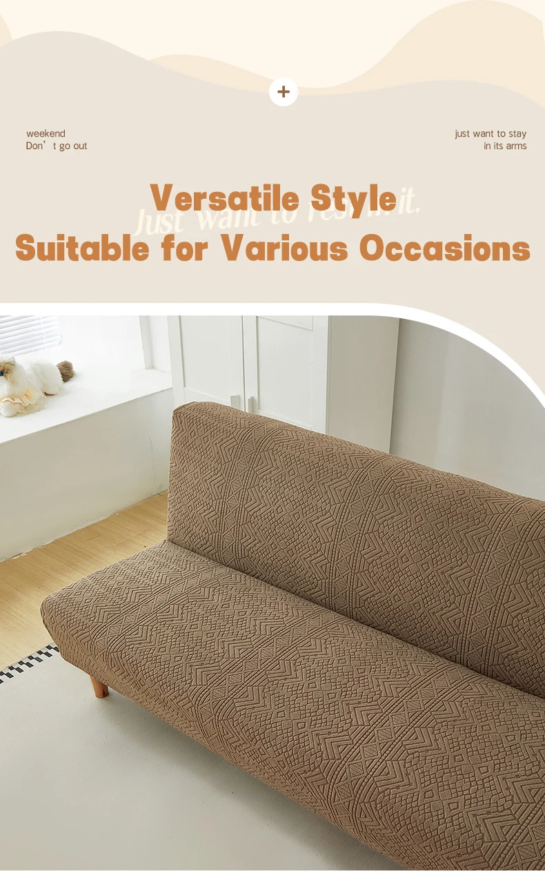 1-teiliger Stretch-Jacquard-Sofabettbezug, Futonbezug für Wohnzimmer, Schlafzimmer, einfacher Stretch-Spritzschutz, hohe Qualität – Detail 9