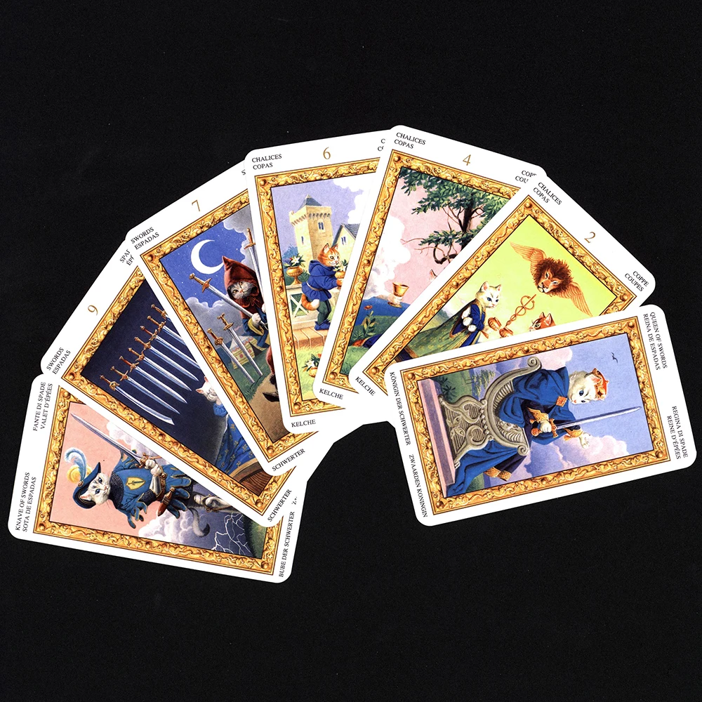 Tarot of White Cats.(English and Spanish Edition)tarot Cards for Beginners. Tarot Cards in Spanish.78 Card Deck