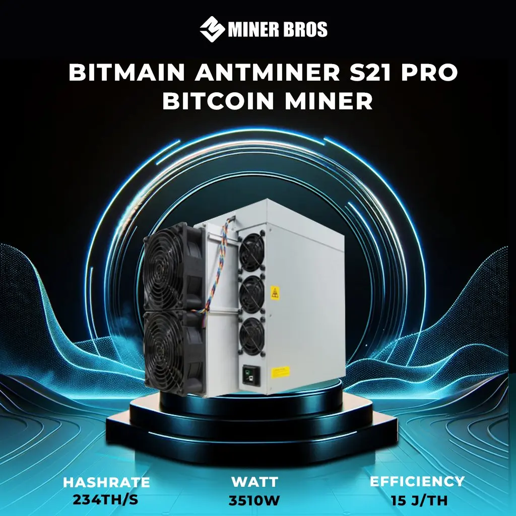 DC BUY 5 GET 3 FREE Antminer S21 Pro 234TH 3510W Bitcoin BTC Miner Stock