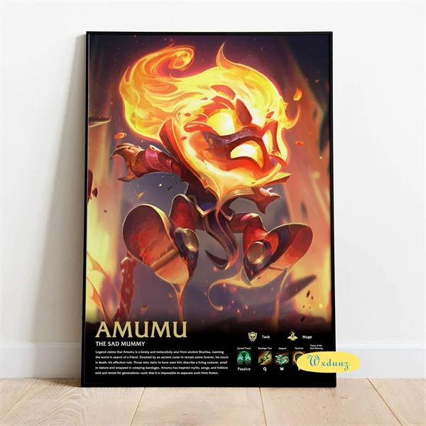 League of Legends Characters Amumu Anivia Annie Aphelios Ashe Aurelion Azir Popular Game Posters Kids Room Decor Posters