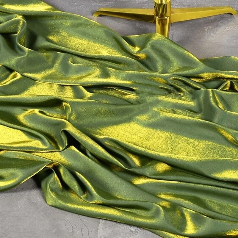 

Gold Green Iridescent Soft Satin Fabric Well Drap Fabric for Dress Clothing Background Fabric,DIY Sewing Material