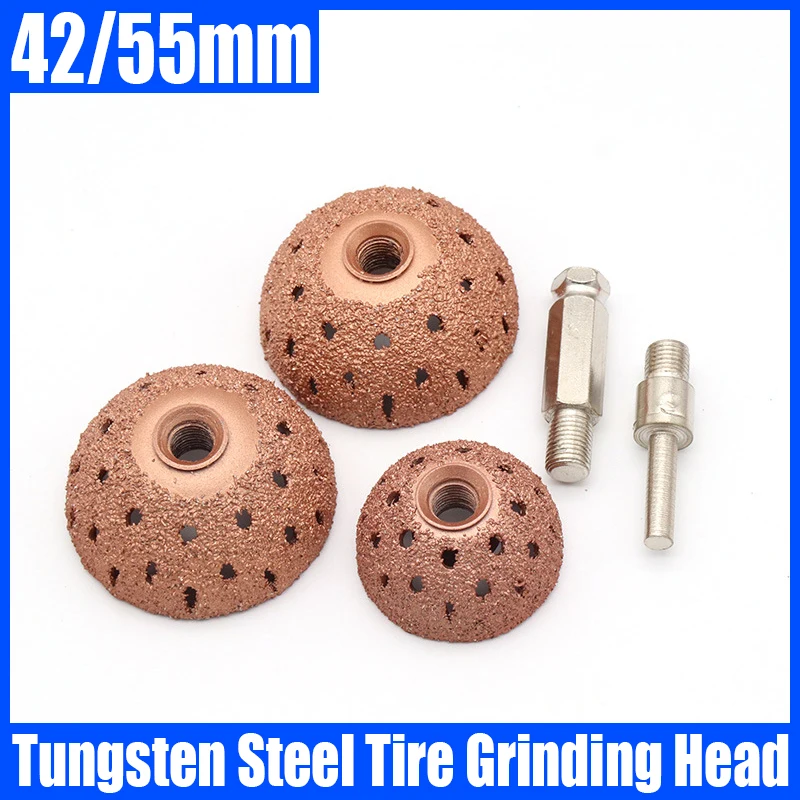 

1PCS 42/55mm Tire Grinding Head Tungsten Steel Hemispherical Pneumatic Grinding Head Polishing Wheel Wound/Tire Tire Repair Tool