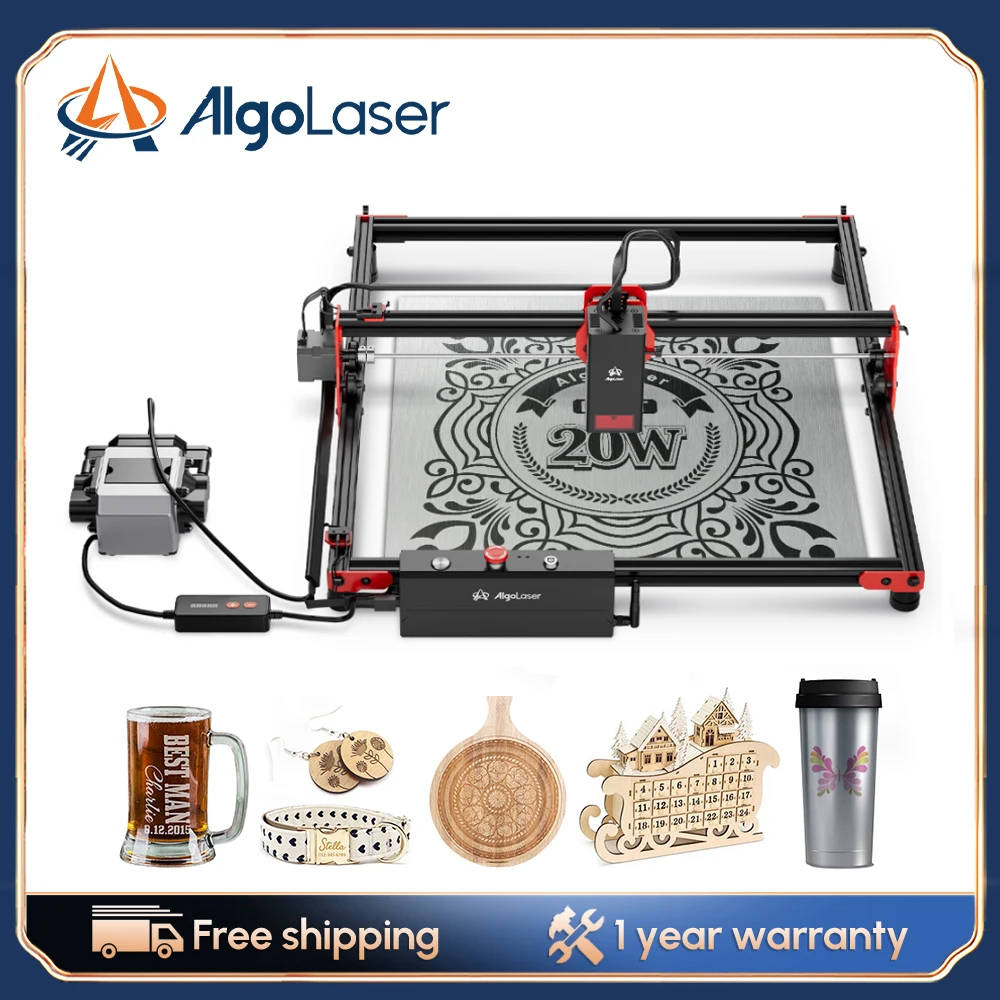 Algolaser DlY KIT 20W Laser Engraver, Support WlFl, 12000mm/min Speed Laser Engraving Machine For Wood And Metal 40x40cm/40x85cm