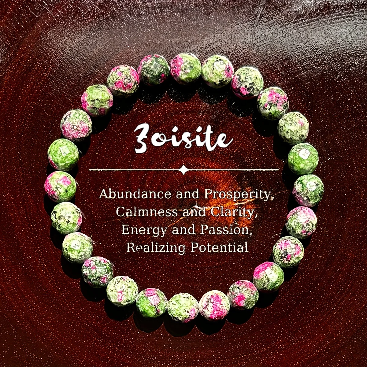 1 piece/Bohemian style 8mm Zoisite natural stone elastic bracelet Christmas blessing gift [natural stone color random]