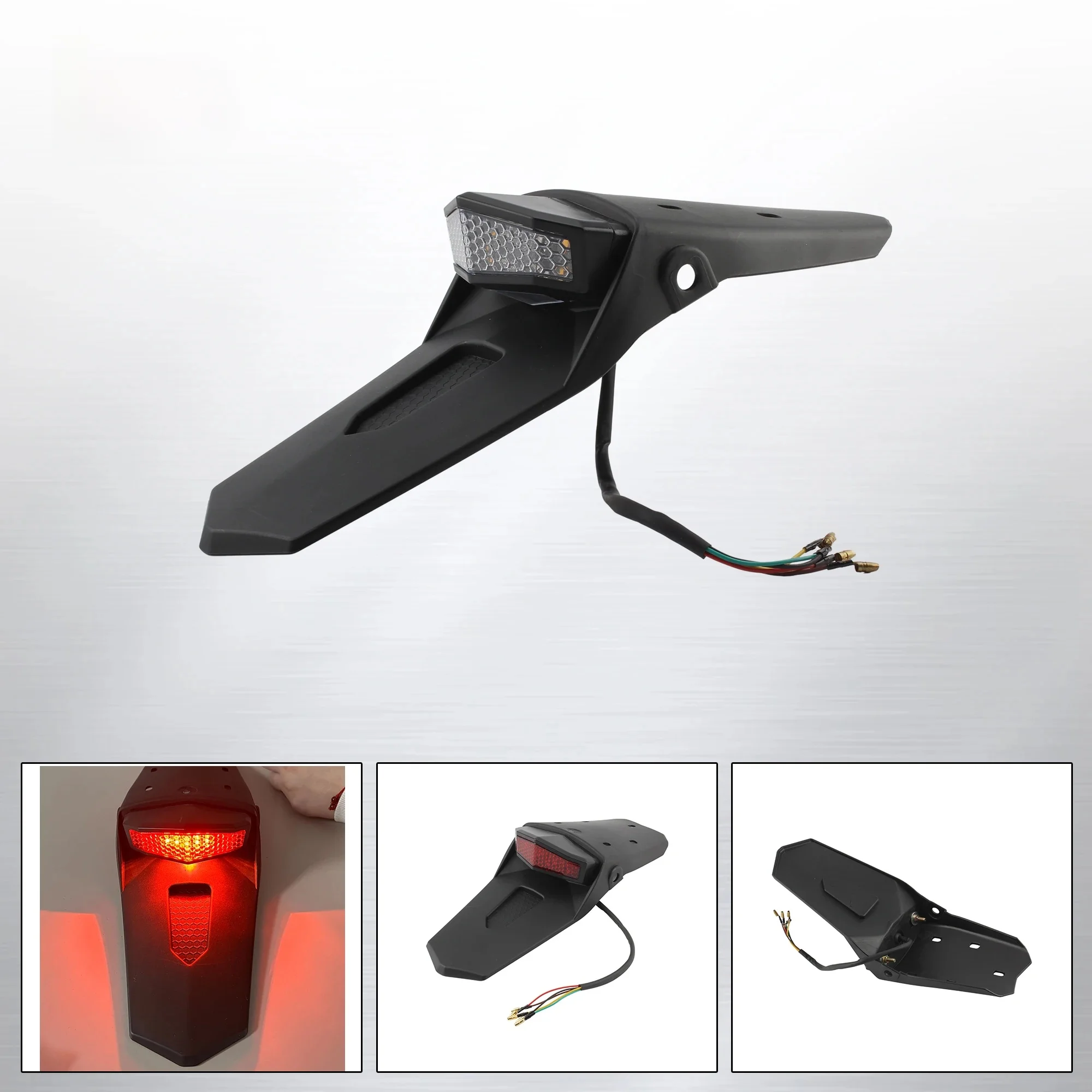 AliExpress PowerMotor Motorcycle Rear Fender Tail Light 12V Motorbike Brake Lamp For Honda For Yamaha Suzuki Enduro Dirt Bike Motocross Accessories