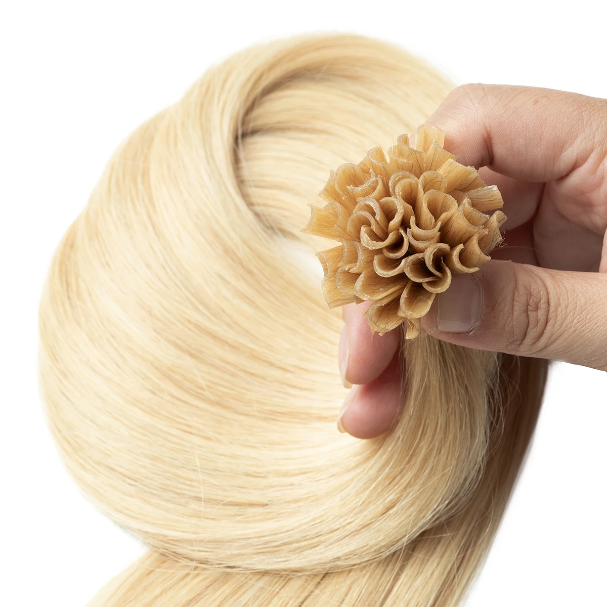 MRSHAIR U Tip Fusion Hair Extensions Nail Tips Human Hair Italiana 1.5cm Long Keratin Hair Bondings 16-22 inch 50strands  50g