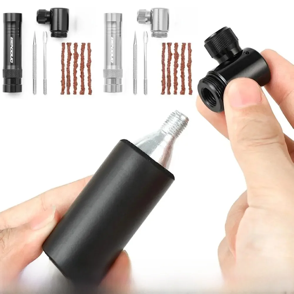 AliExpress APWIKOGER CO2 Bicycle Pump with Tubeless Tire Repair Kit Schrader & Presta Valve CO2 Bike Tire Inflator Aluminum Alloy for MTB Road Bike