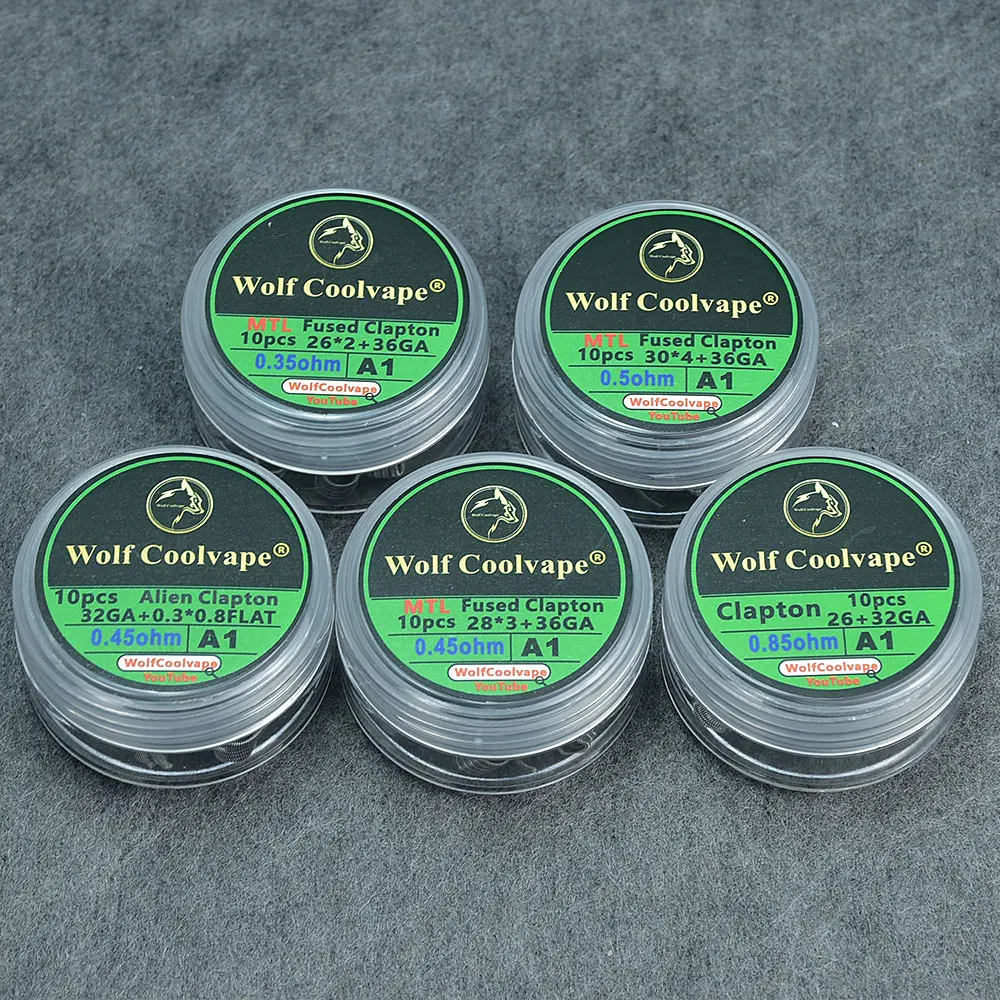 10Pcs NI80/SS316L/A1 Mtl Alien Fused Clapton Wire Tiger ขดลวดที่สร้างไว้ล่วงหน้าขดลวดทำความร้อนเครื่องทำความร้อนสายไฟ zeus X RTA Goon V1.5 Rda