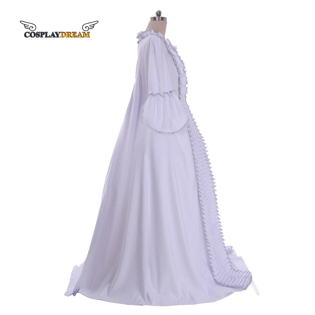 فستان أبيض فيكتوري عتيق زي القرون الوسطى 18th القرن العصر الجورجي روكوكو الكرة ثوب فستان ماري أنطوانيت فستان الزفاف #3
