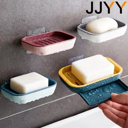 JJYY Adhesive Sticker Wall Mounted Waterproof Soap Dish Case Holder for Kitchen Sink Bathroom