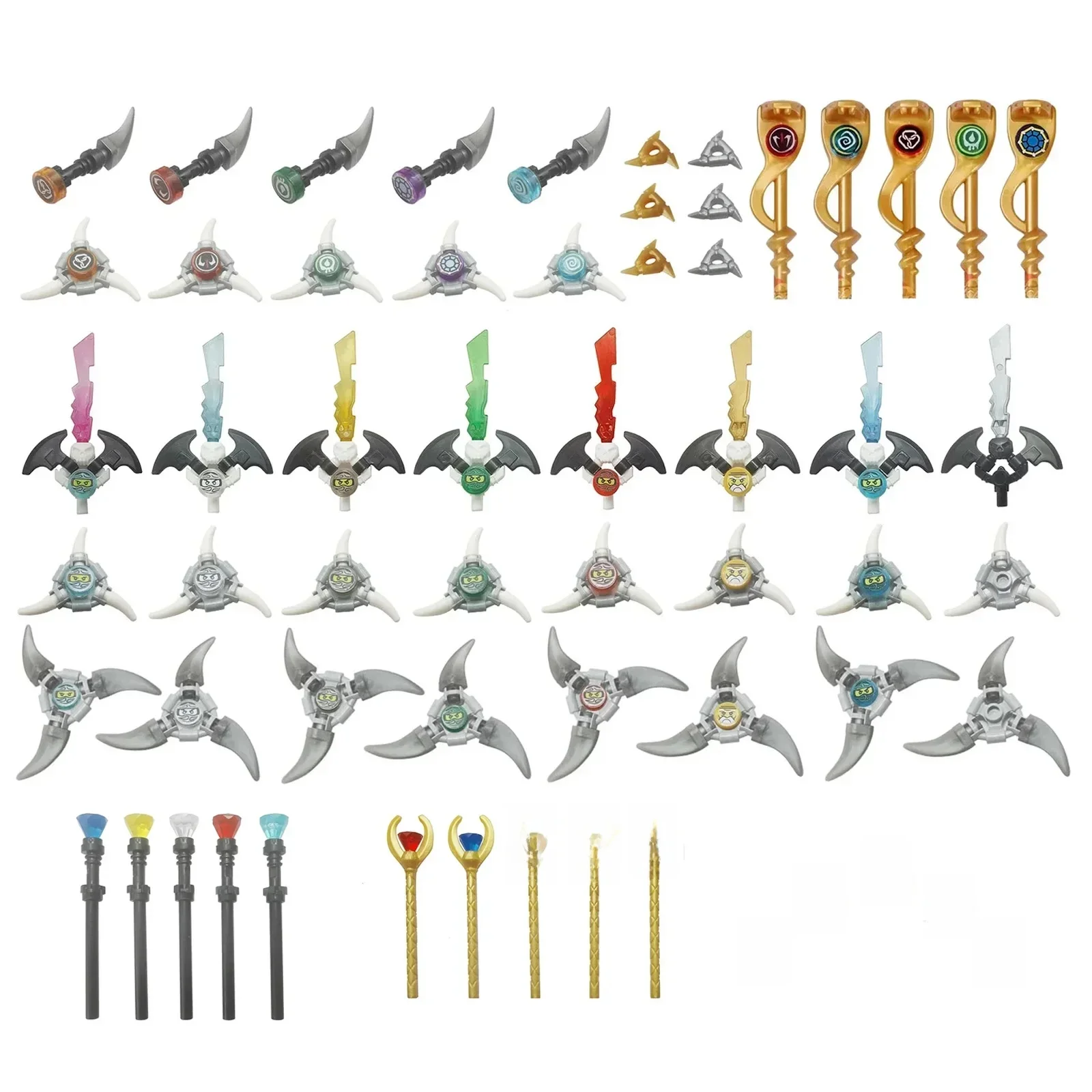 Bloc de construction fantôme Ninja, arme à lancer, épée Djinjago Nadakhan Djinn, lame serpent, personnel Shuriken, lancer étoile
