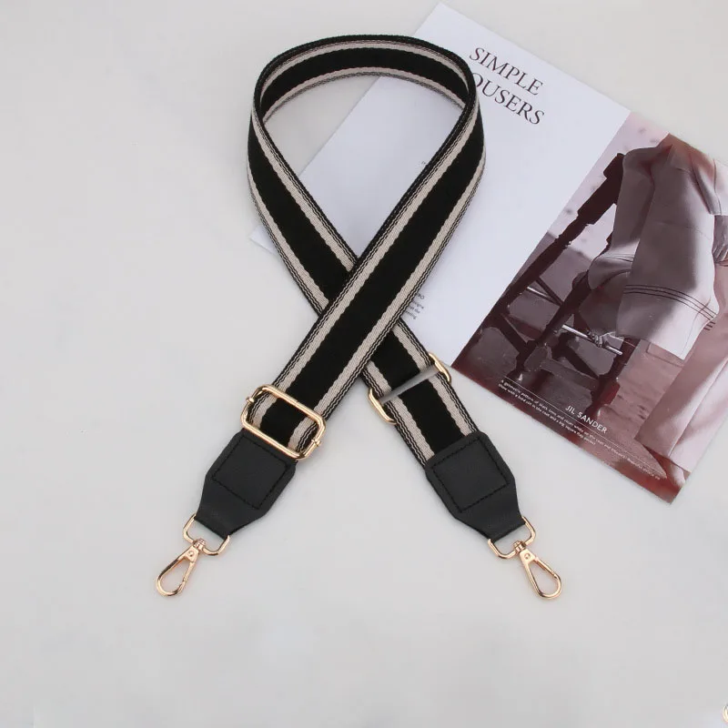 Shoulder Bag Strap Handle Crossbody Canvas Solid Color Leather Stripe Belt Bag Replacement Adjustable DIY Part Decorative Straps