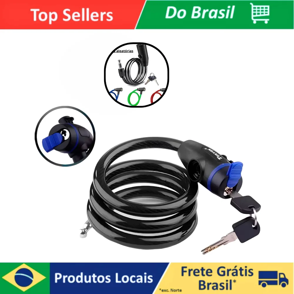 Cadeado Antifurto com Corrente Reforçada – Trava de Segurança para Moto e Bike