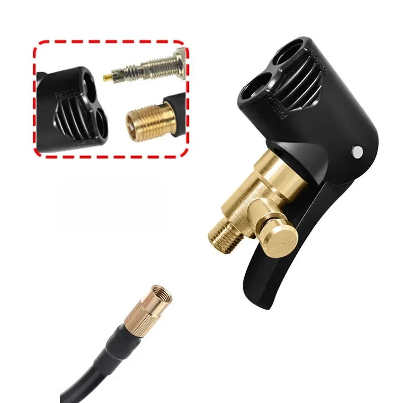 AliExpress NONE Bicycle Pump Nozzle Hose Adapter Dual Head Pumping Parts Service Accessories F/V A/V Schrader/Presta Valve Convertor Bycicle