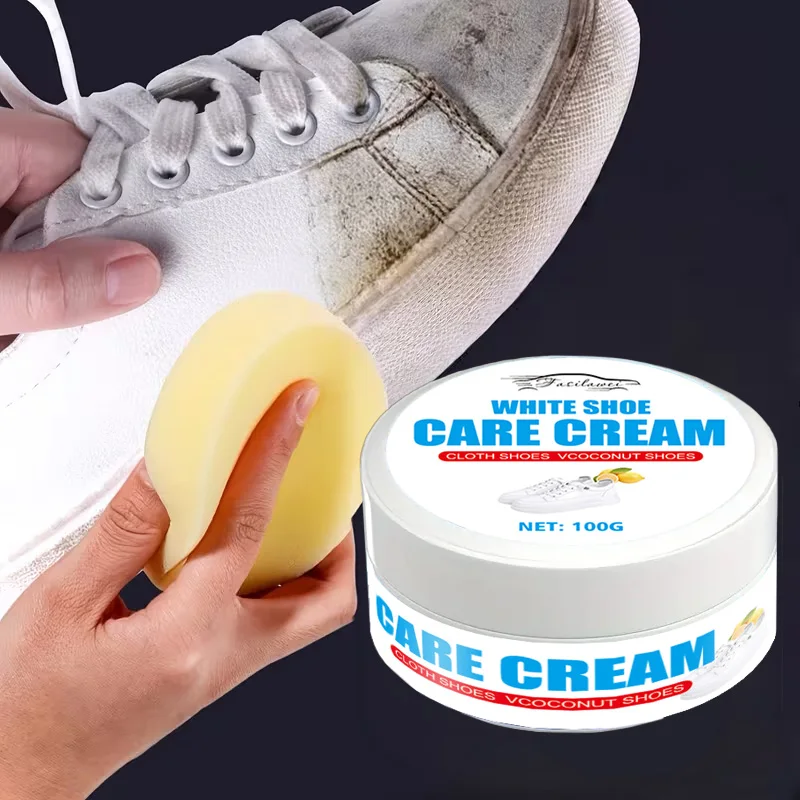 Functional White Shoe Polishing Paste: Solves issues, for sports/walking shoes/RV interiors, easy application