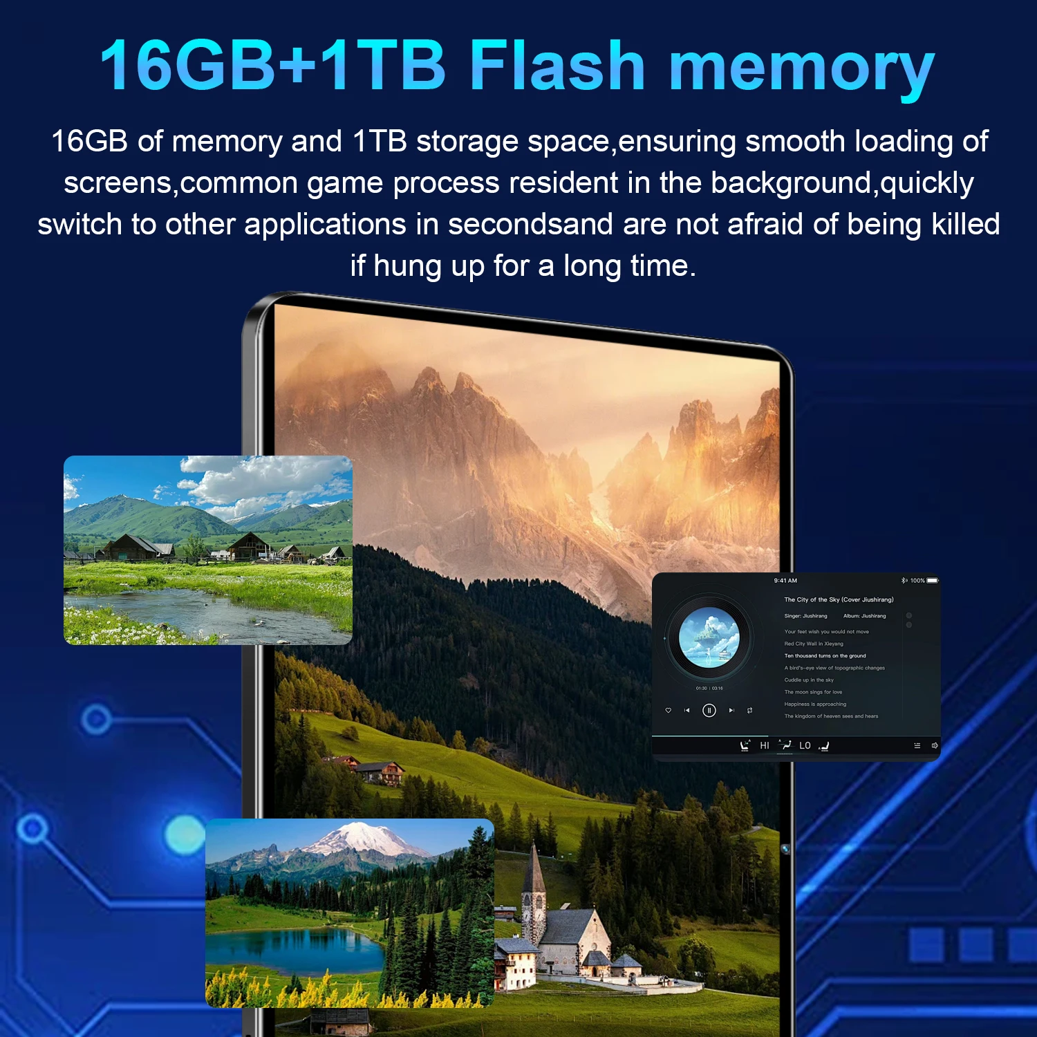 2026 New 10 Core Tablet Android 13 12000mAh Battery 16GB RAM 1TB ROM 16MP+32MP Camera Lightweight For Video Watching