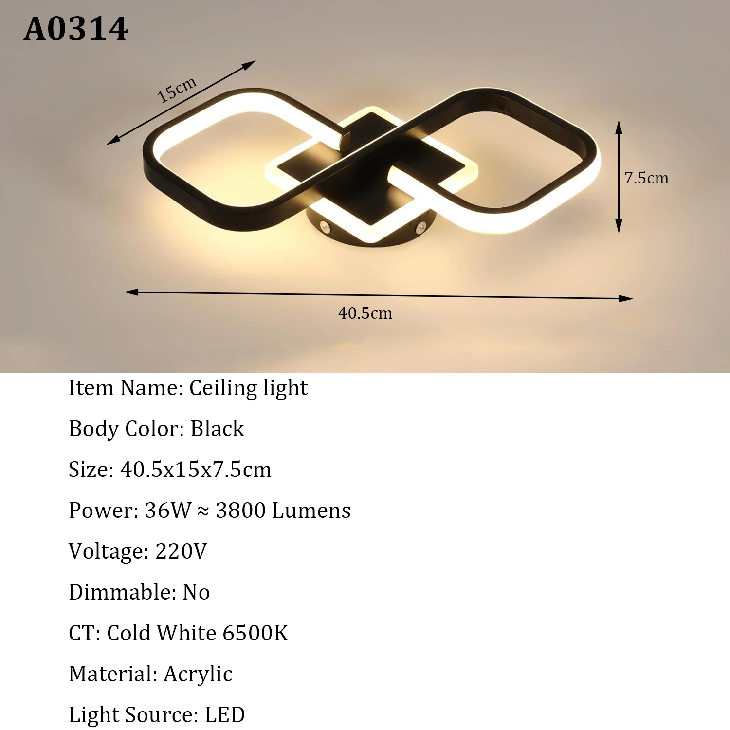Moderne LED-Deckenleuchte, kreative Deckenleuchte mit Ringdesign, 6500 K Kaltweiß, halbbündige Deckenbeleuchtung Weiß – Detail 2