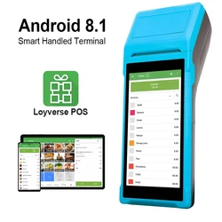 58mm Handheld Android 8.1 PDA Printer Mobile Receipt Bill Smart Thermal Printer 5.5 HD Inch Touch Screen Support 1D/2D Scanning