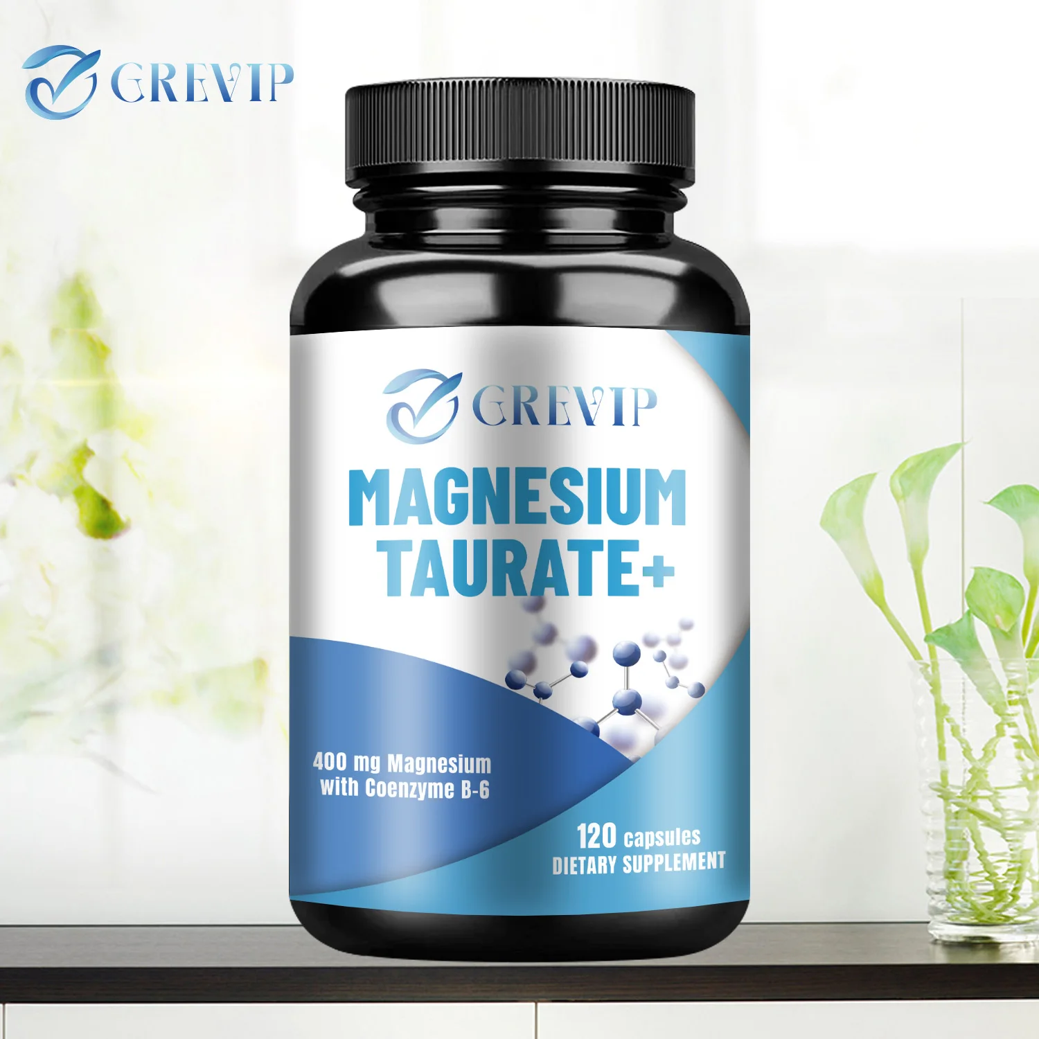 Magnesium Taurate Supplement - Muscle and Heart Health Support, Calm Nerve & Mood - 120 Capsules