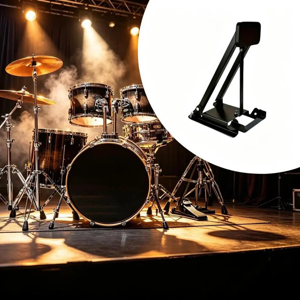 Compact Padded Bass Drum Practice Pedal Black Silent Drum Practice Pad Musical Instruments & Gear Accessories