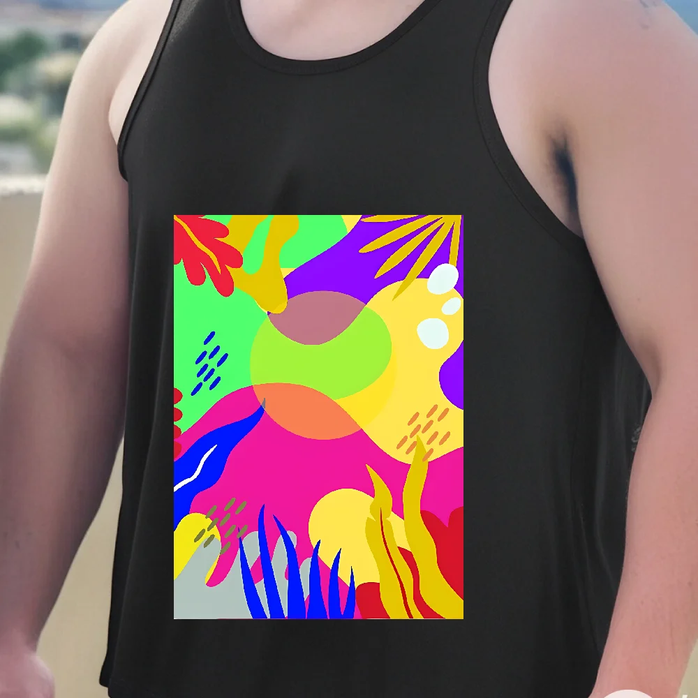 

Modern Art Style Graphic Gym Man Sleeveless Shirt Tank Tops Vest Casual Comfort Men Clothing Breathable Tank Top Workout Fitness