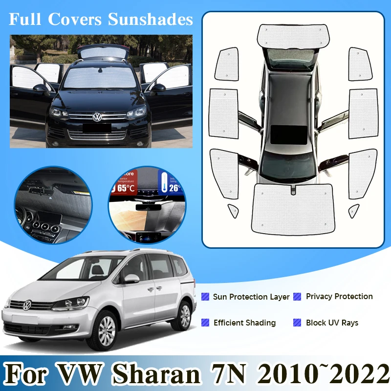 

For Volkswagen VW Sharan 7N 2010~2022 2021 Accessories Car Windshield Visors Full Window Sun Protection Anti-UV Shaby Sunshades