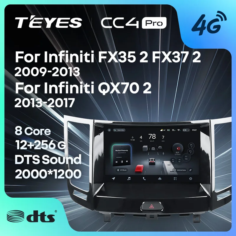 TEYES CC4 PRO For Infiniti FX35 2 FX37 2 2009 - 2013 QX70 2 2013 - 2017 CarPlay Radio Multimedia Car pla Auto 2DIN Autoradio