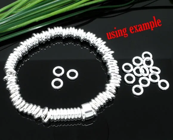 DoreenBeads 100/500PCs Silver Color Soldered Closed Jump Rings Findings for DIY Jewelry Making 4 6 8 14mm(1/8") Dia. )