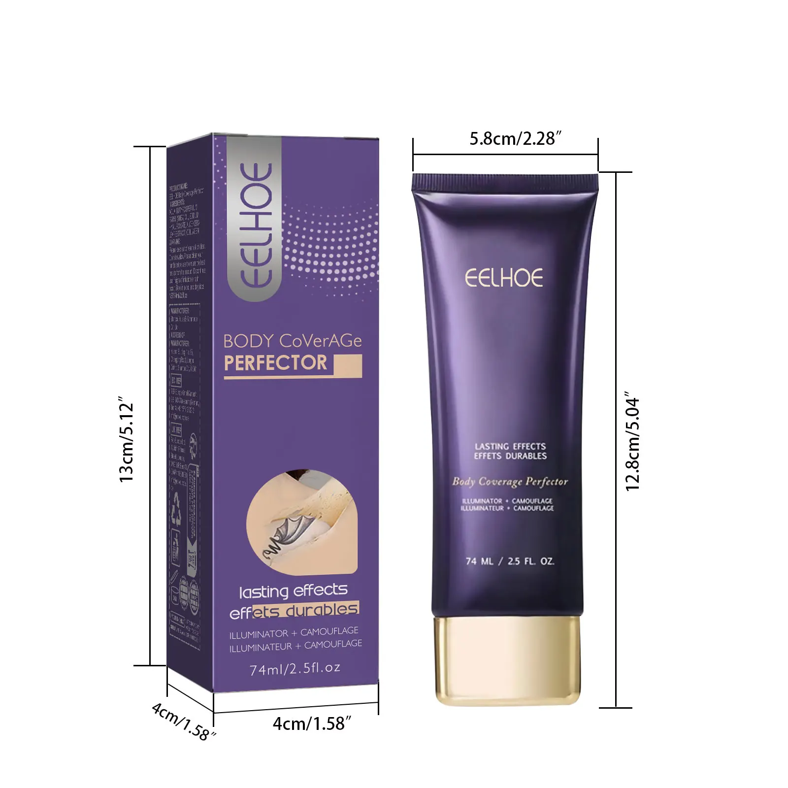 EELHOE crème anti-cernes pour le corps couverture préfet cicatrices de tatouage nourrissante peau résistant à l'eau et à la sueur crème anti-cernes lissante pour le corps