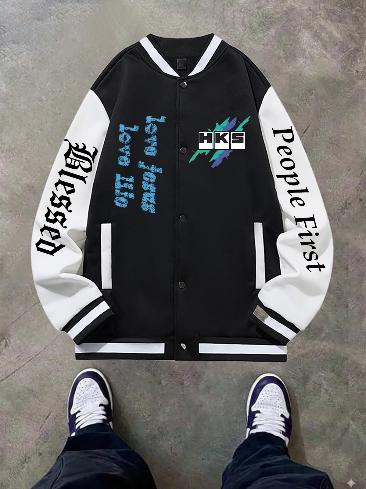 

Черная, синяя, зеленая куртка с двусторонним принтом, свободная бейсбольная куртка унисекс большого размера XS-XXL, уличное пальто, теплая флисовая мягкая куртка