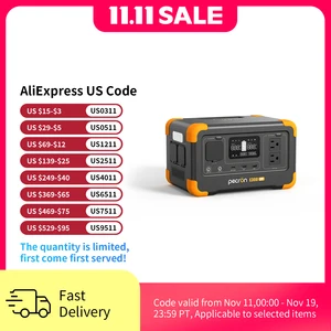 Pecron E300LFP Portable Power Station 600W 288Wh LiFePO4 Battery Solar Generator Power Bank Fast Charging for Home , RV, Camping