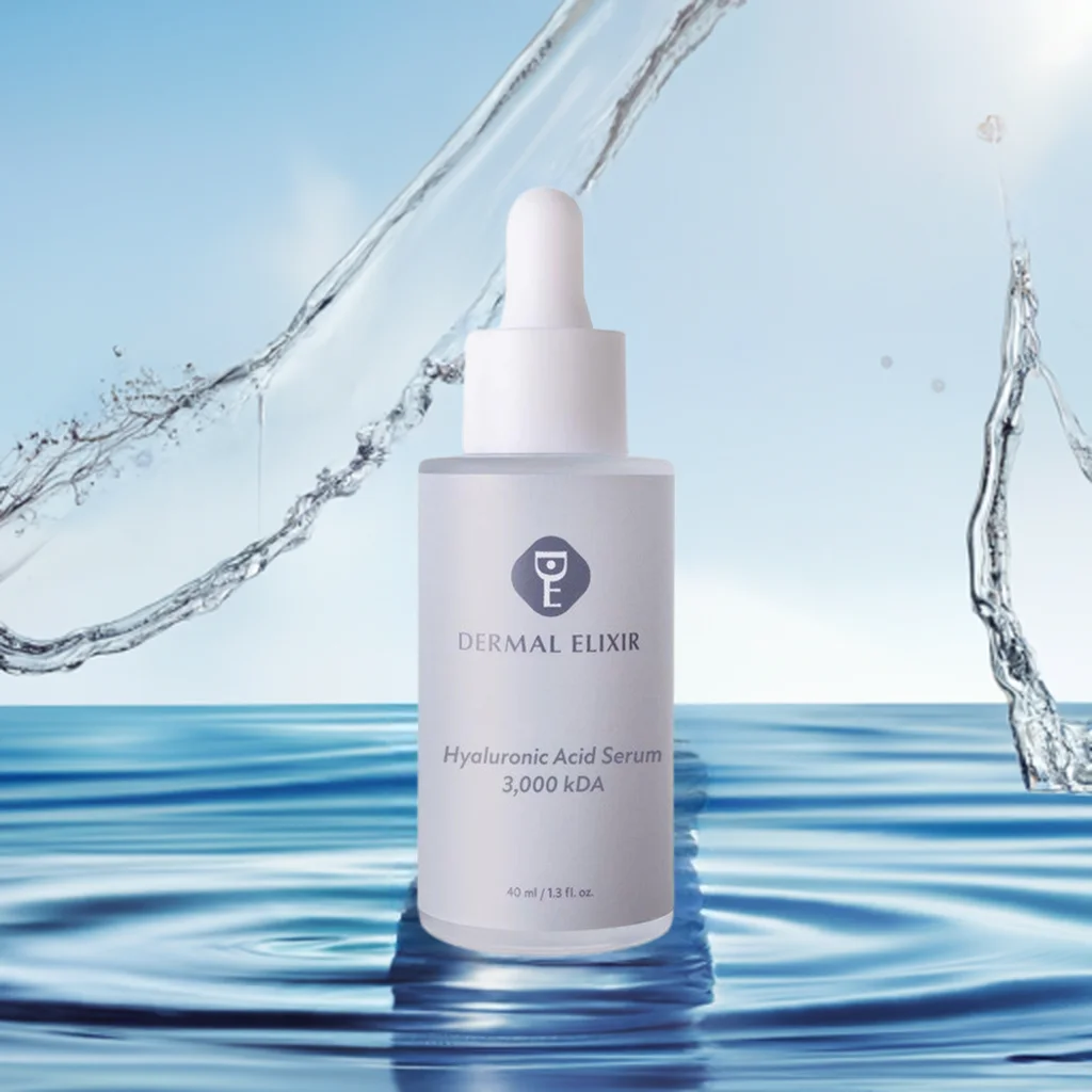 Dermal Elixir Hyaluronic Acid Serum 3,000 kDA - For Maximum Hydration Intense - Hydration Skin Plumping and Firming