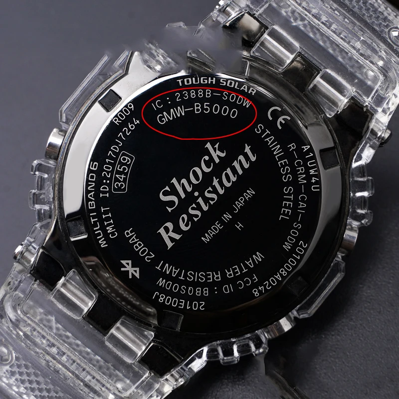 Color Clear Strap + Case For Casio G-Shock GMW-B5000 Resin Strap Retrofit Watch Accessories Including Mounting Tool