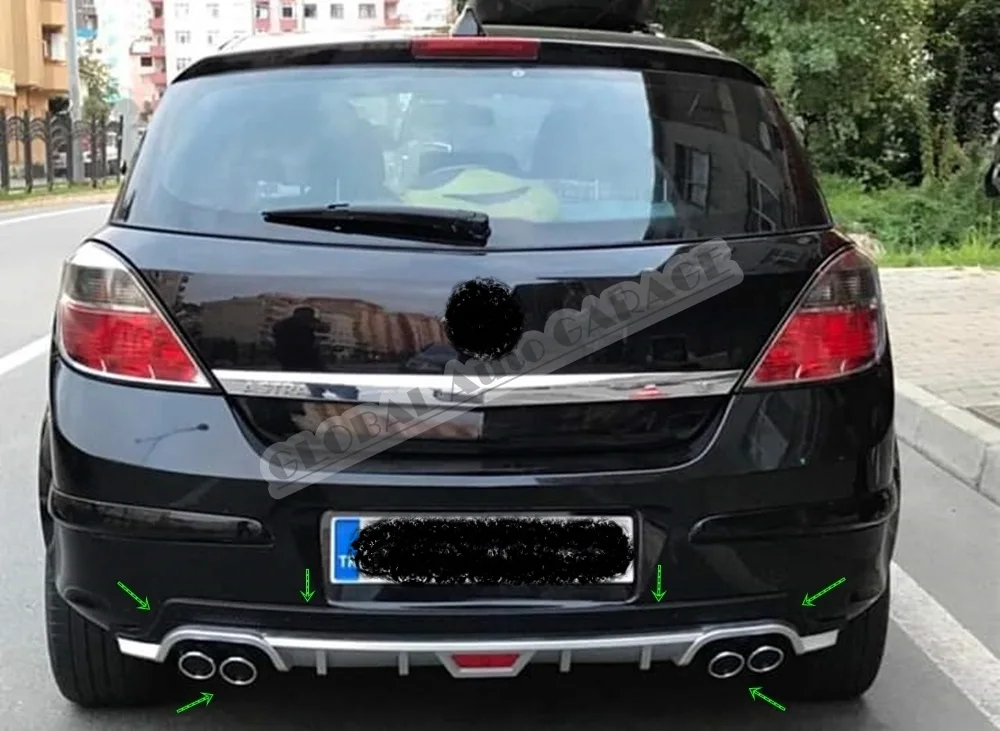 For Opel Astra H 2004 2005 2006 2007 2008 2009 2010 2011 2012 2013 Diffuser Rear Bumper Extension Attachment Car Auto Exhaust