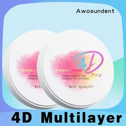 4D Pro A2 A3 Color 98mm Multilayer Zirconia Blocks Dental CADCAM Zirconium Discs For Dental Laboratory