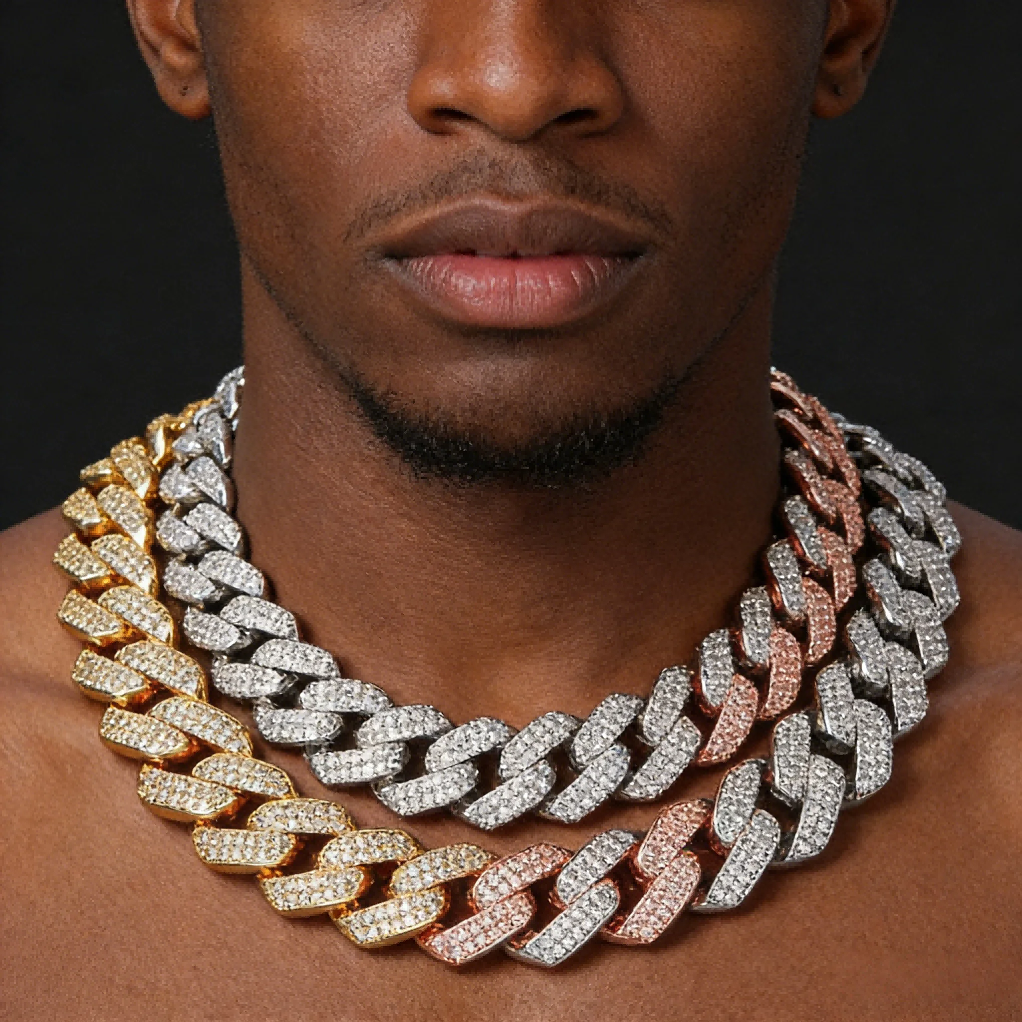 

Цепочки-колье Cuban Link 15 мм, инкрустированные цирконами, в стиле Miami Cuban, для мужчин и женщин, блестящие, с инкрустацией цирконами, хип-хоп украшения