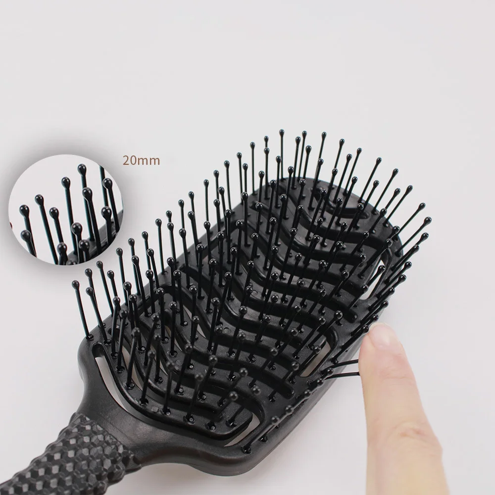 Pro Flexible Hairbrush Fluffy Shape Dry and Wet Hair Brush For Long Scalp Massage Comb Curved Accept Custom Logo No Reviews