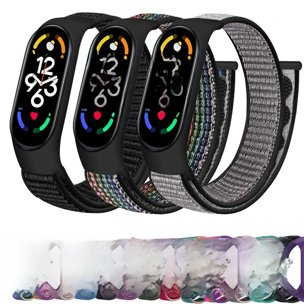 Boucle en nylon pour Xiaomi Mi Band 7-7, NDavid Smartwatch, Bracelet de remplacement, Bracelet, dehors, ATA, ELD7, Correa, Smart Band, 7, 6, 5, 4, 3
