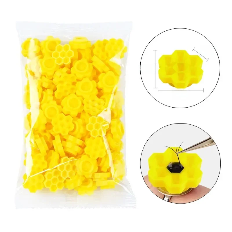 100 sztuk/partia różowy kwiat w kształcie śliwki przedłużanie rzęs uchwyty na klej szczepienie rzęs klej opóźnienie kubek tatuaż Pigment trzymanie kubki — zdjęcie 2