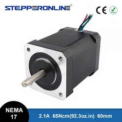 Dual Shaft Nema17 Stepper Motor 60mm 42 Motor 4 Leads 65Ncm(92.3oz.in) 2.1A 5mm Shaft Diameter for CNC XYZ/3D Printer